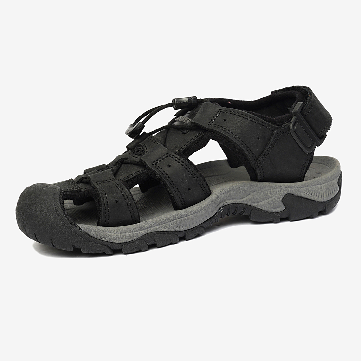 Kadın Siyah Koyu Gri Hakiki Deri Sandalet 4Y2CS30641-3