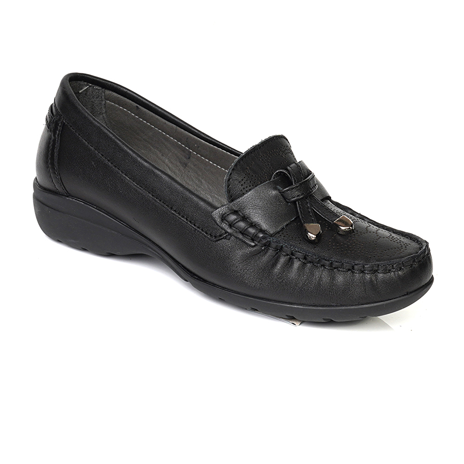 Kadın Siyah Hakiki Deri Comfort Ayakkabı 4Y2FA25593-1