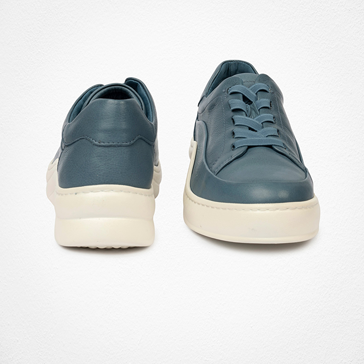 Kadın Kot Mavi Hakiki Deri Sneaker Ayakkabı 4Y2FA59052-7