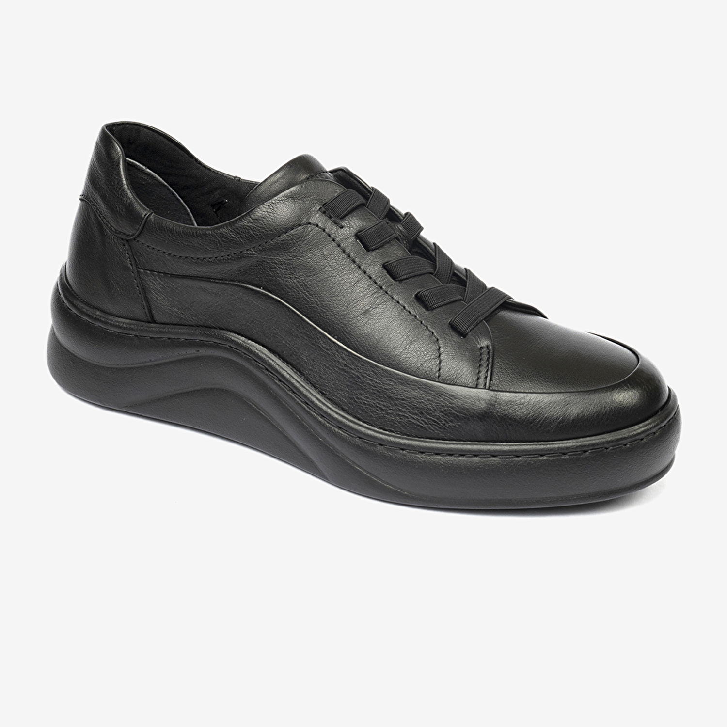 Kadın Siyah Hakiki Deri Sneaker Ayakkabı 4Y2FA59052-1