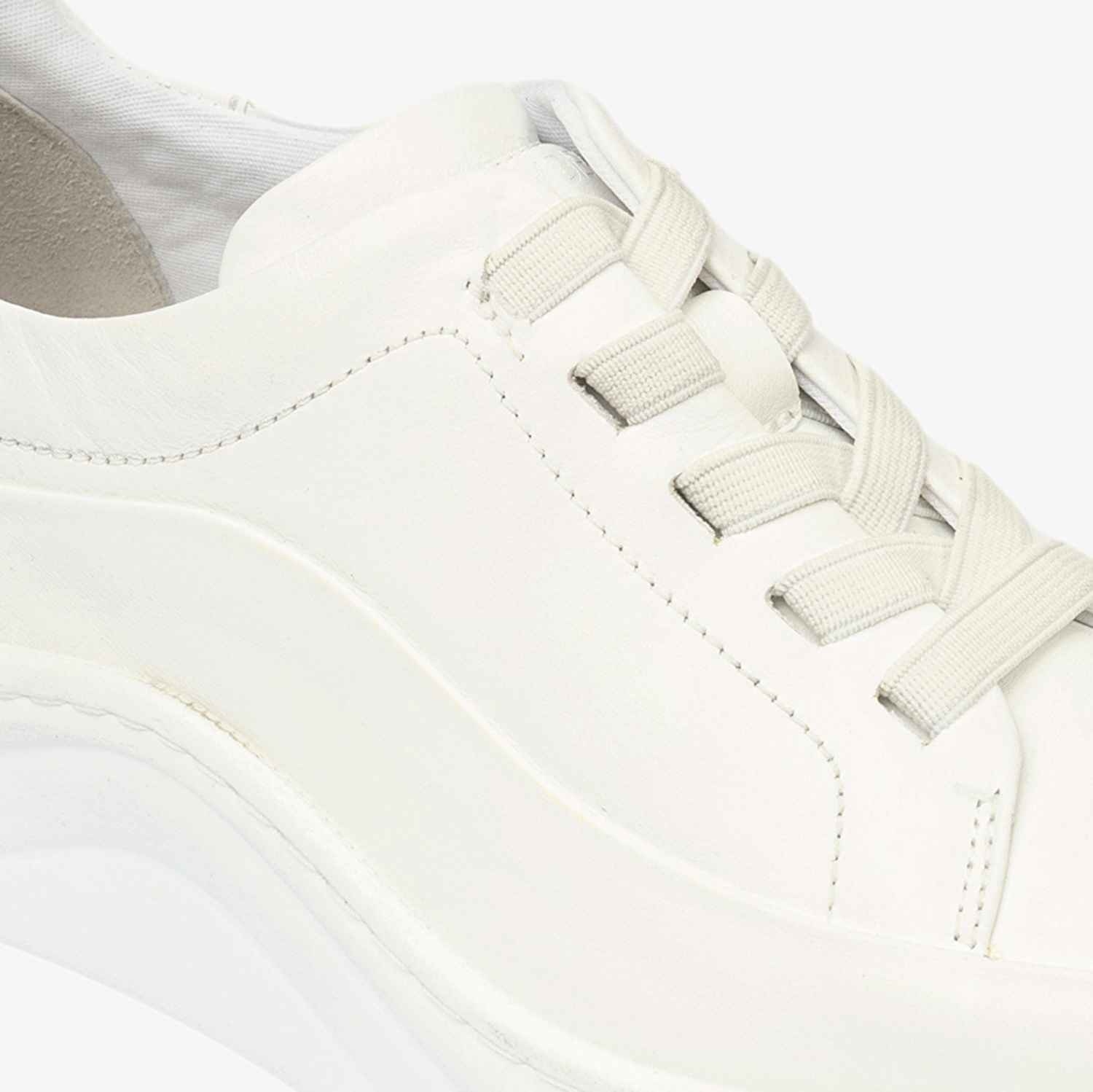 Kadın Beyaz Hakiki Deri Sneaker  Ayakkabı 4Y2FA59052-5
