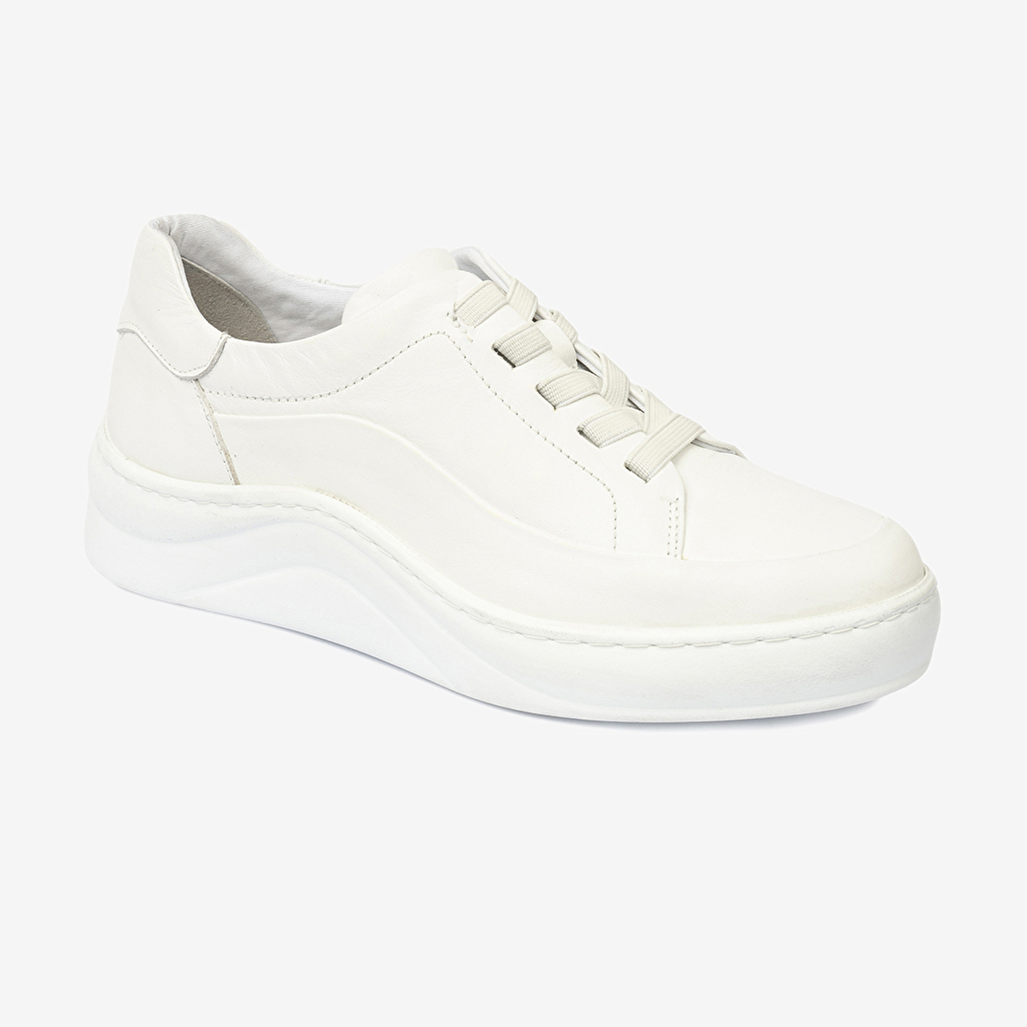 Kadın Beyaz Hakiki Deri Sneaker  Ayakkabı 4Y2FA59052-1