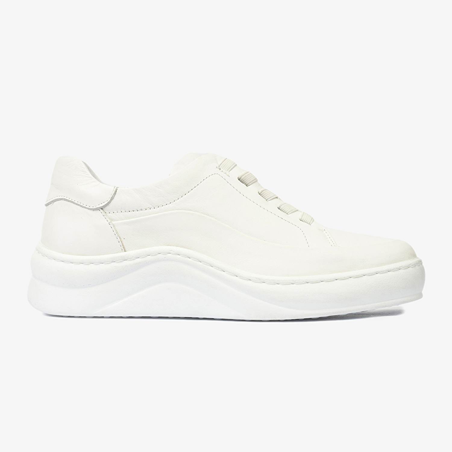 Kadın Beyaz Hakiki Deri Sneaker  Ayakkabı 4Y2FA59052-2