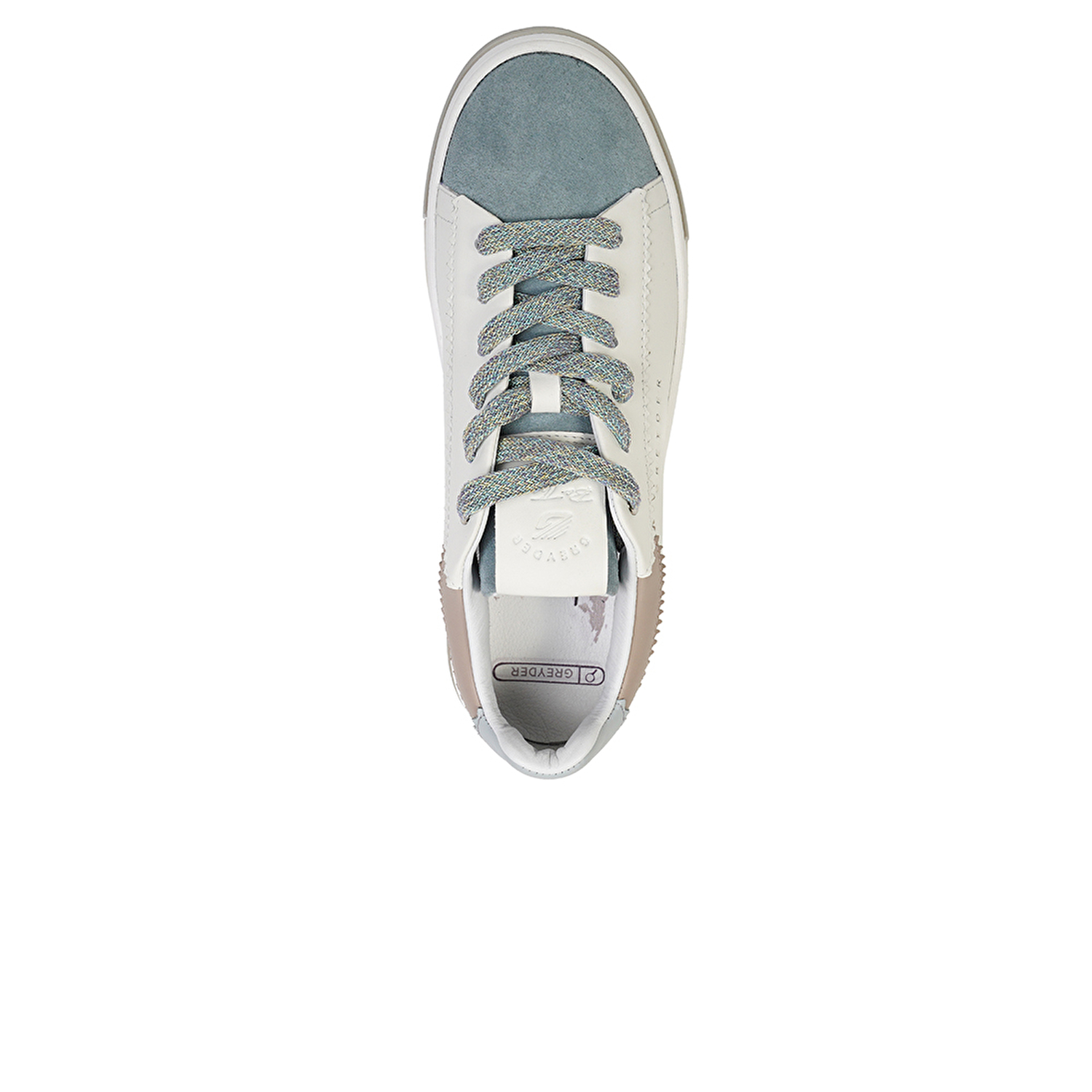 Kadın Beyaz Mavi Hakiki Deri Sneaker Ayakkabı 4Y2SA33200-3