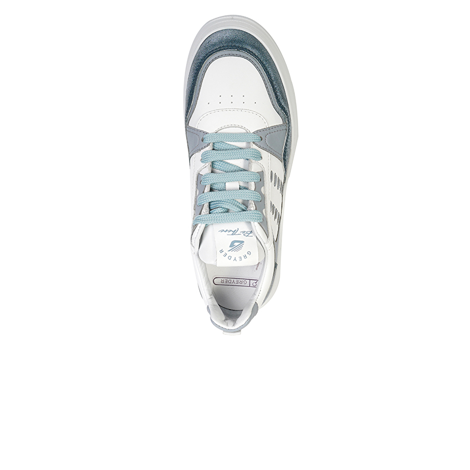 Kadın Mavi Beyaz Hakiki Deri Sneaker Ayakkabı 4Y2SA33220-3