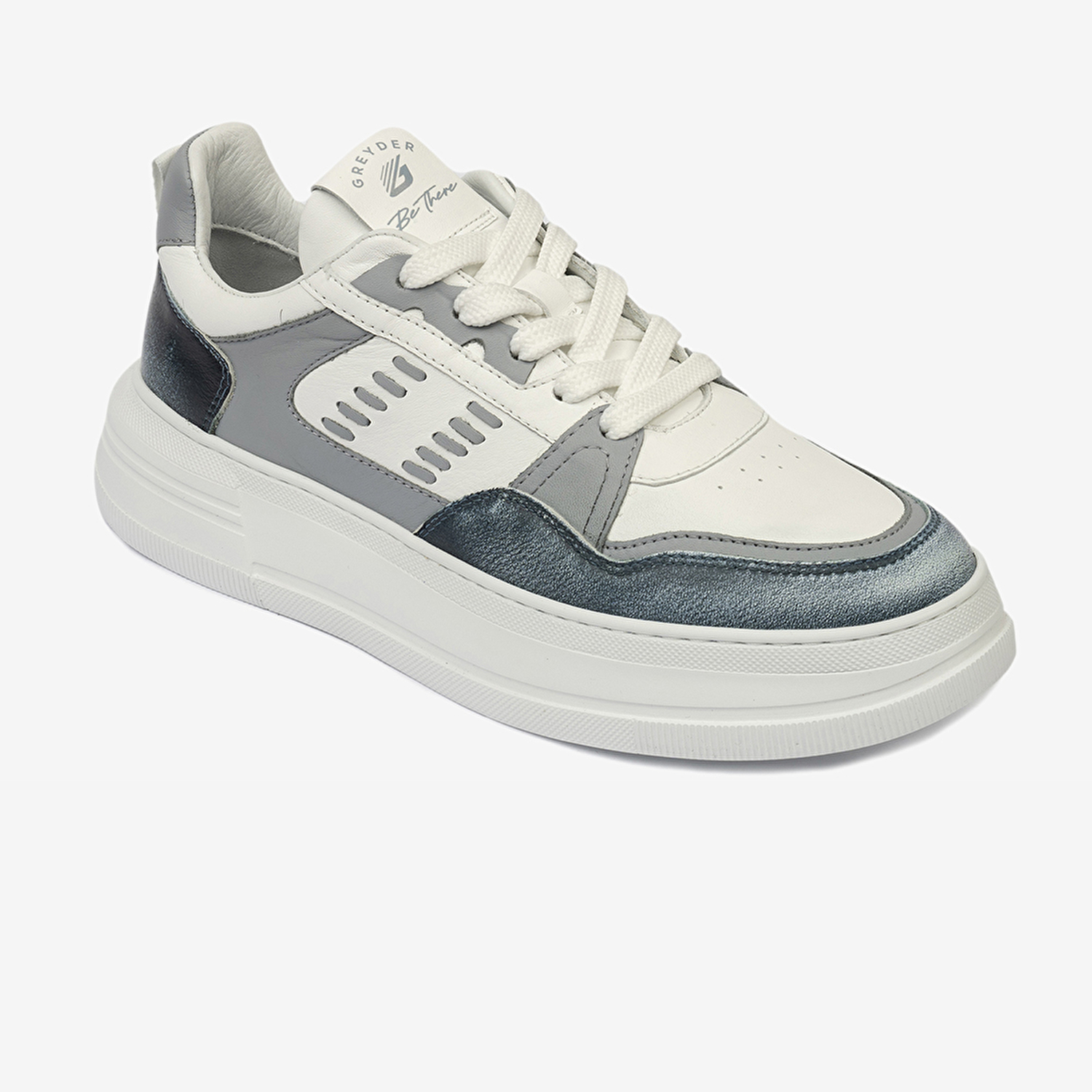 Kadın Mavi Beyaz Hakiki Deri Sneaker Ayakkabı 4Y2SA33220-1