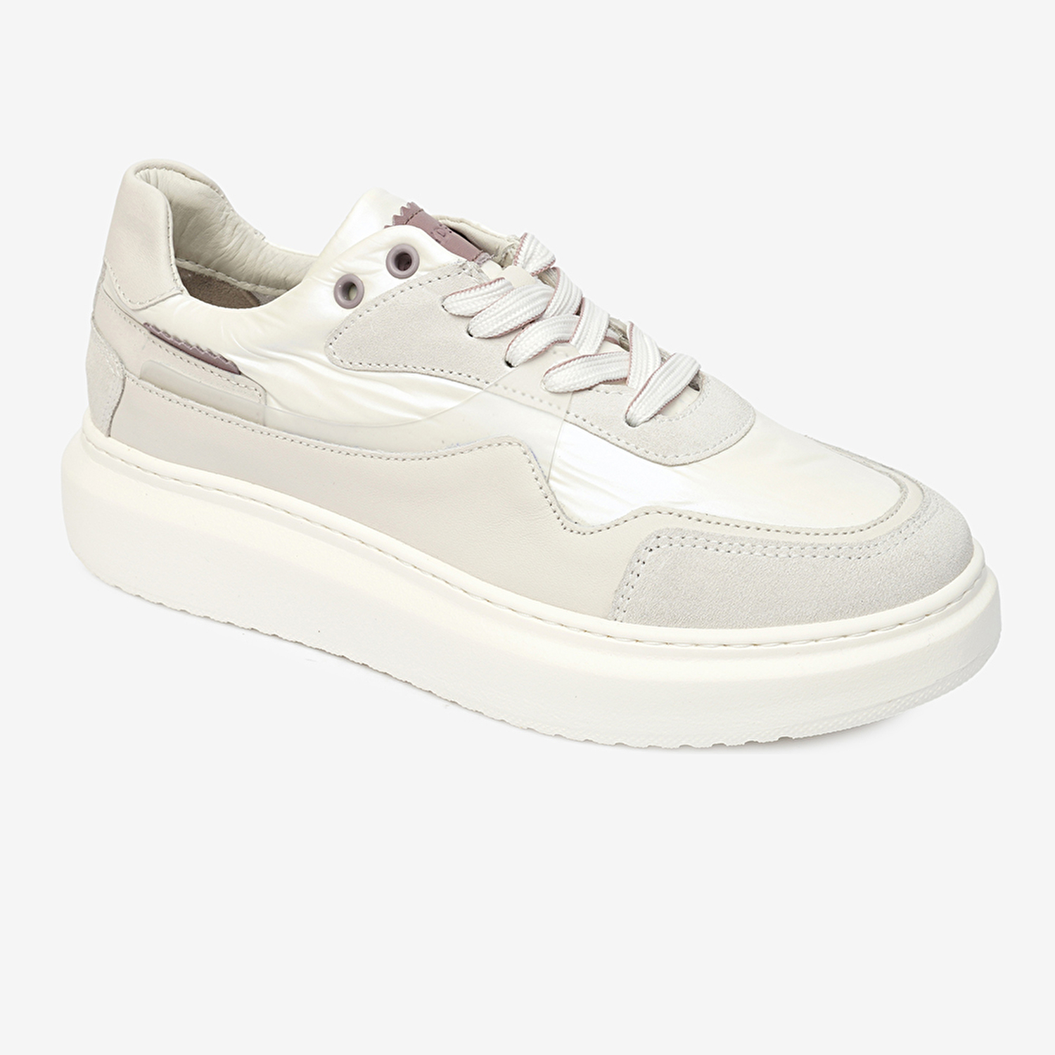 Kadın Beyaz Hakiki Deri Sneaker Ayakkabı 4Y2SA33271-1