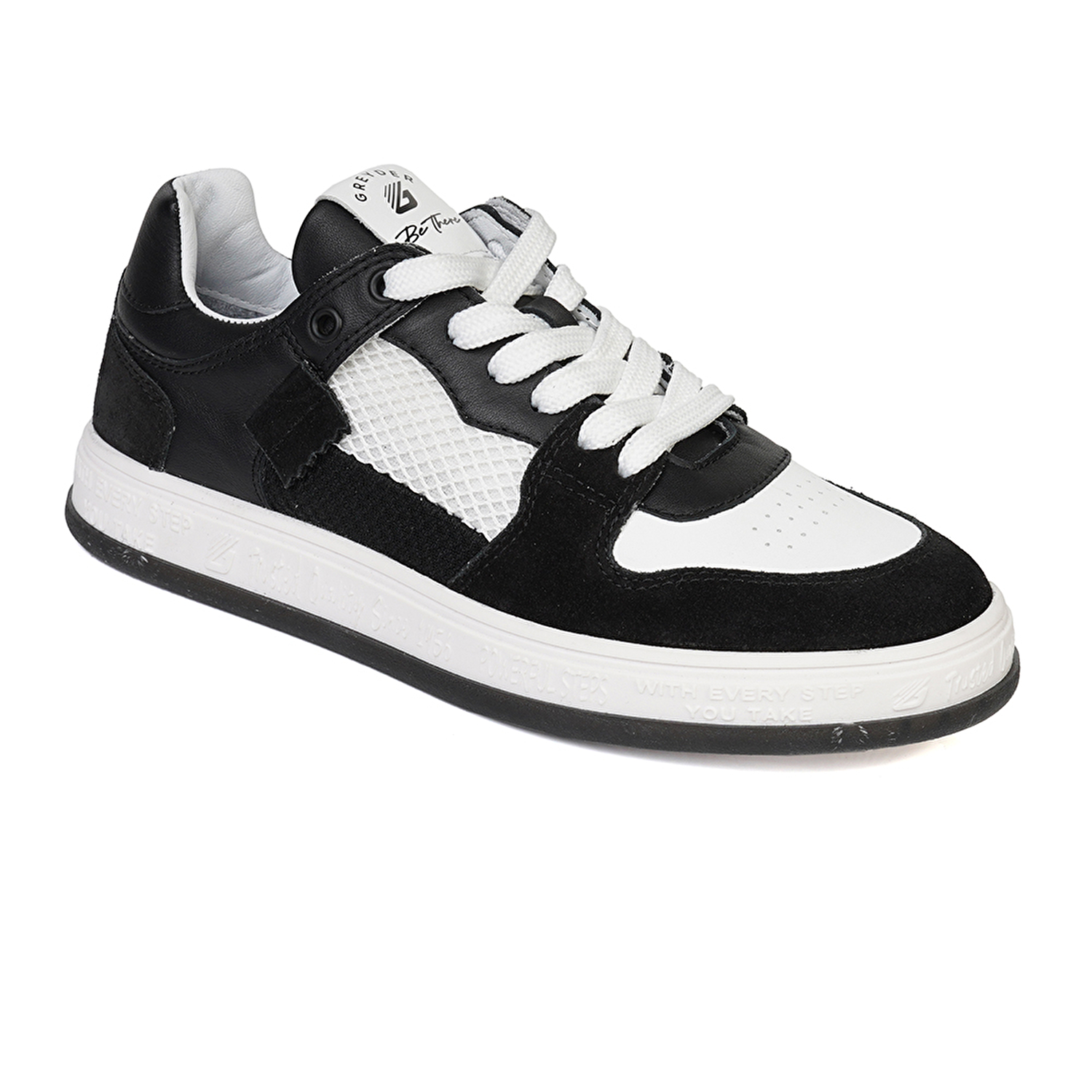 Kadın Siyah Beyaz Hakiki Deri Sneaker Ayakkabı 4Y2SA33290-1
