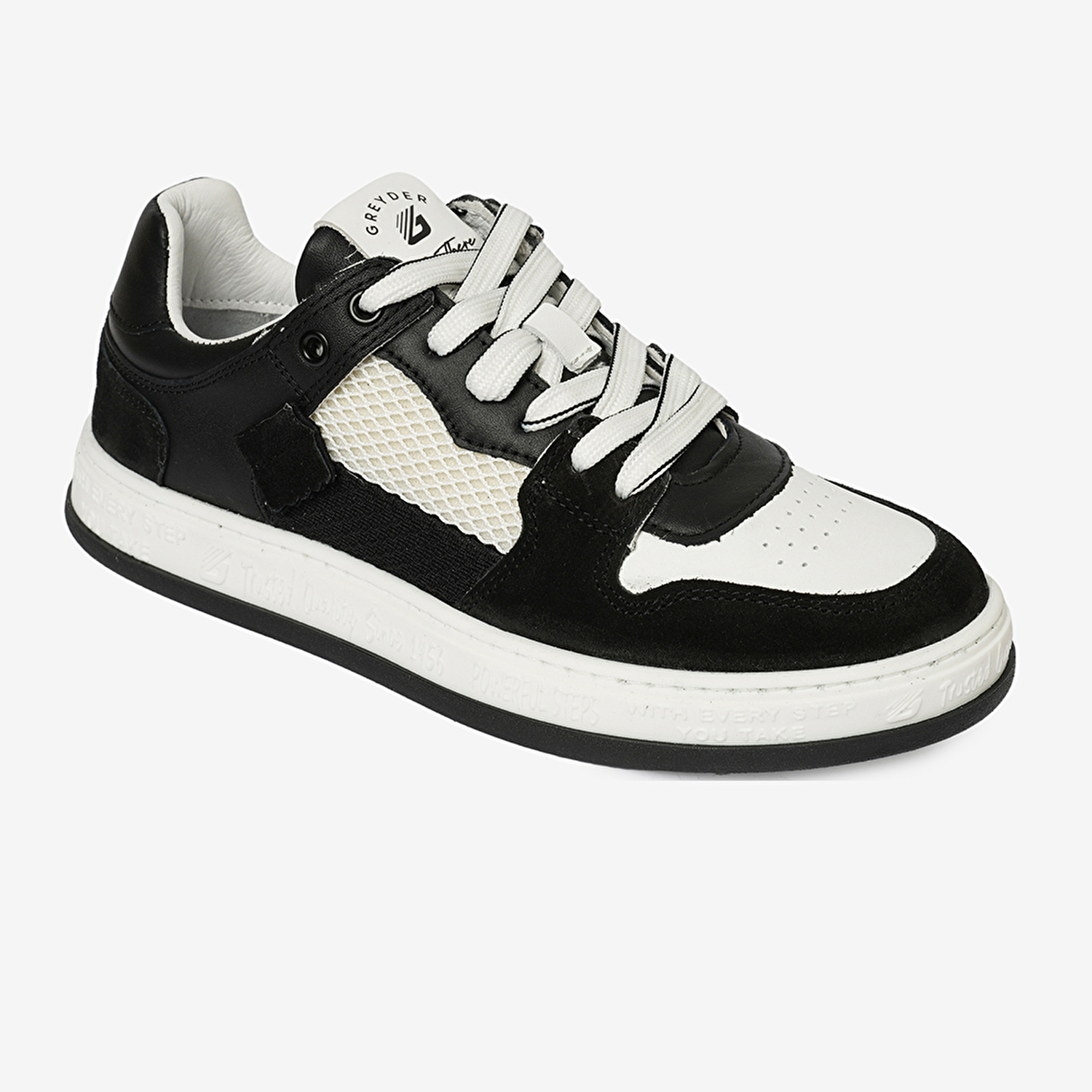 Kadın Siyah Beyaz Hakiki Deri Sneaker Ayakkabı 4Y2SA33290-1