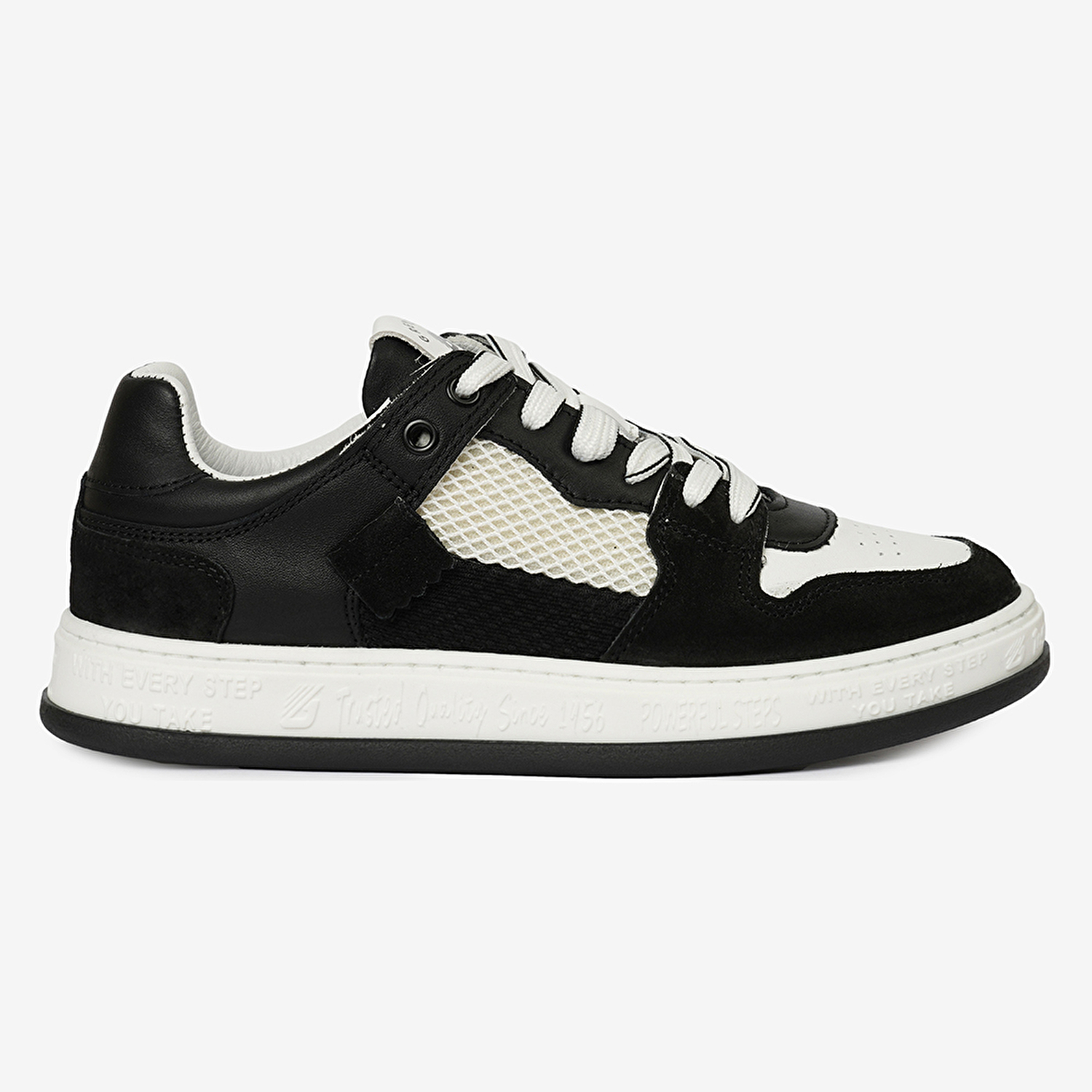 Kadın Siyah Beyaz Hakiki Deri Sneaker Ayakkabı 4Y2SA33290-2