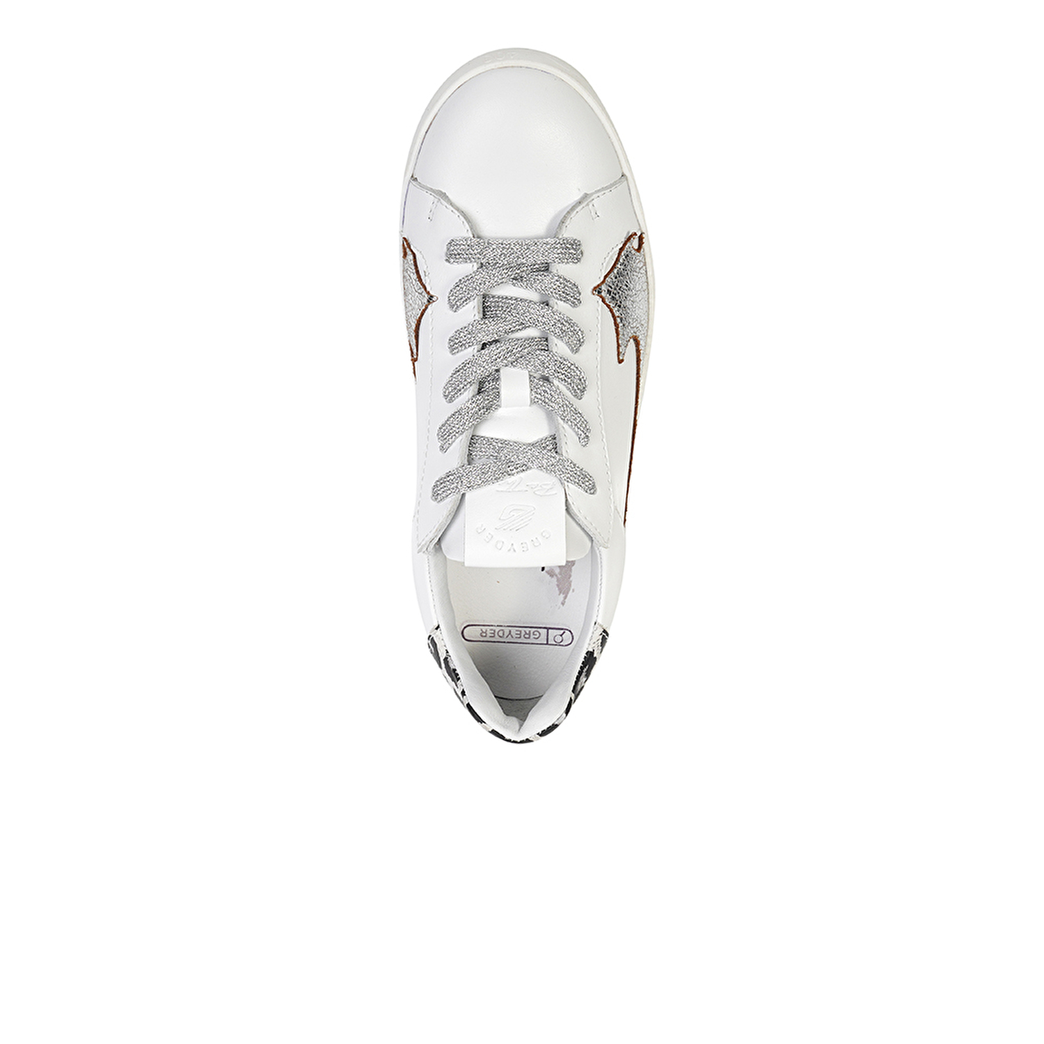 Kadın Beyaz Gümüş Hakiki Deri Sneaker Ayakkabı 4Y2SA33370-3