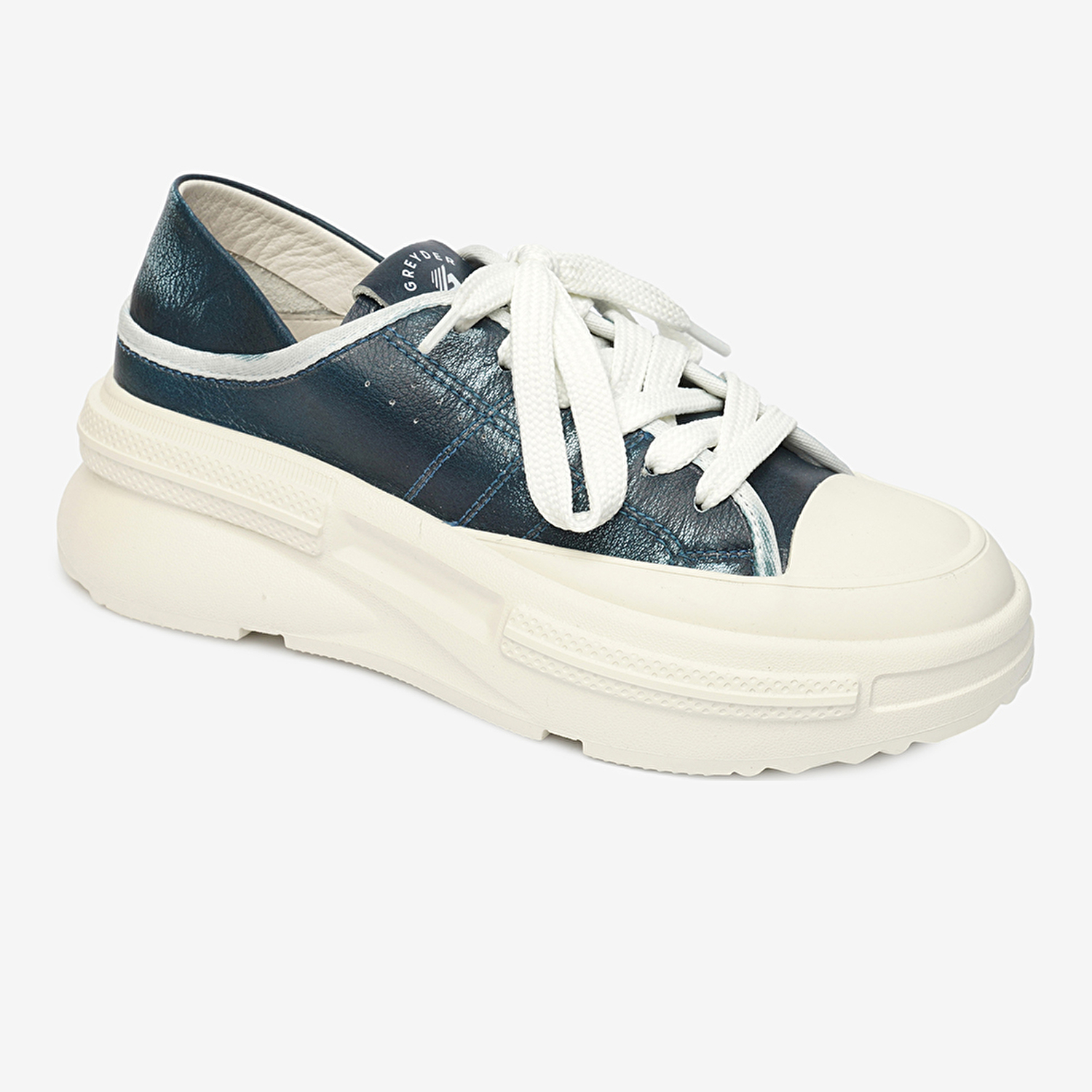 Kadın Mavi Hakiki Deri Sneaker Ayakkabı 4Y2SA33400-1
