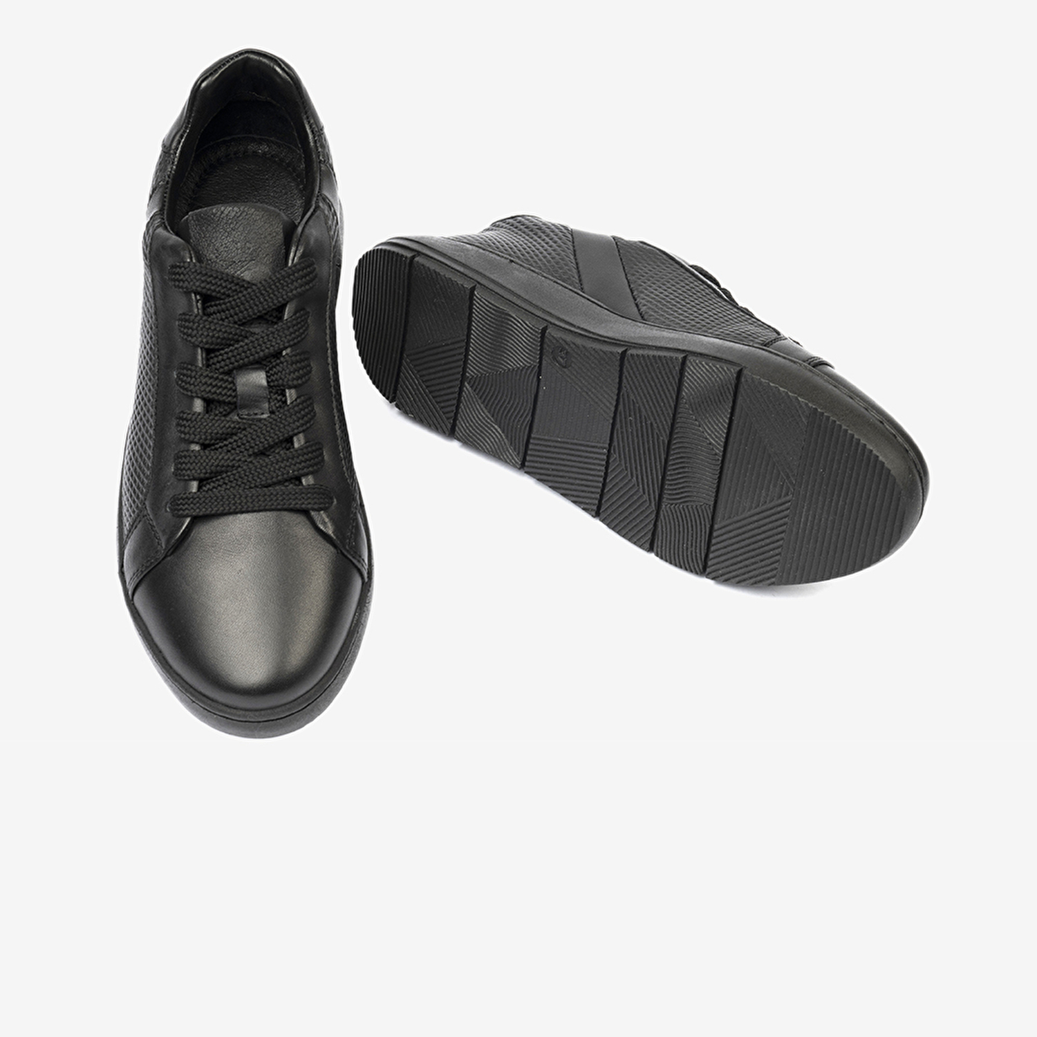 Kadın Siyah Hakiki Deri Sneaker Ayakkabı 4Y2SA33600-6