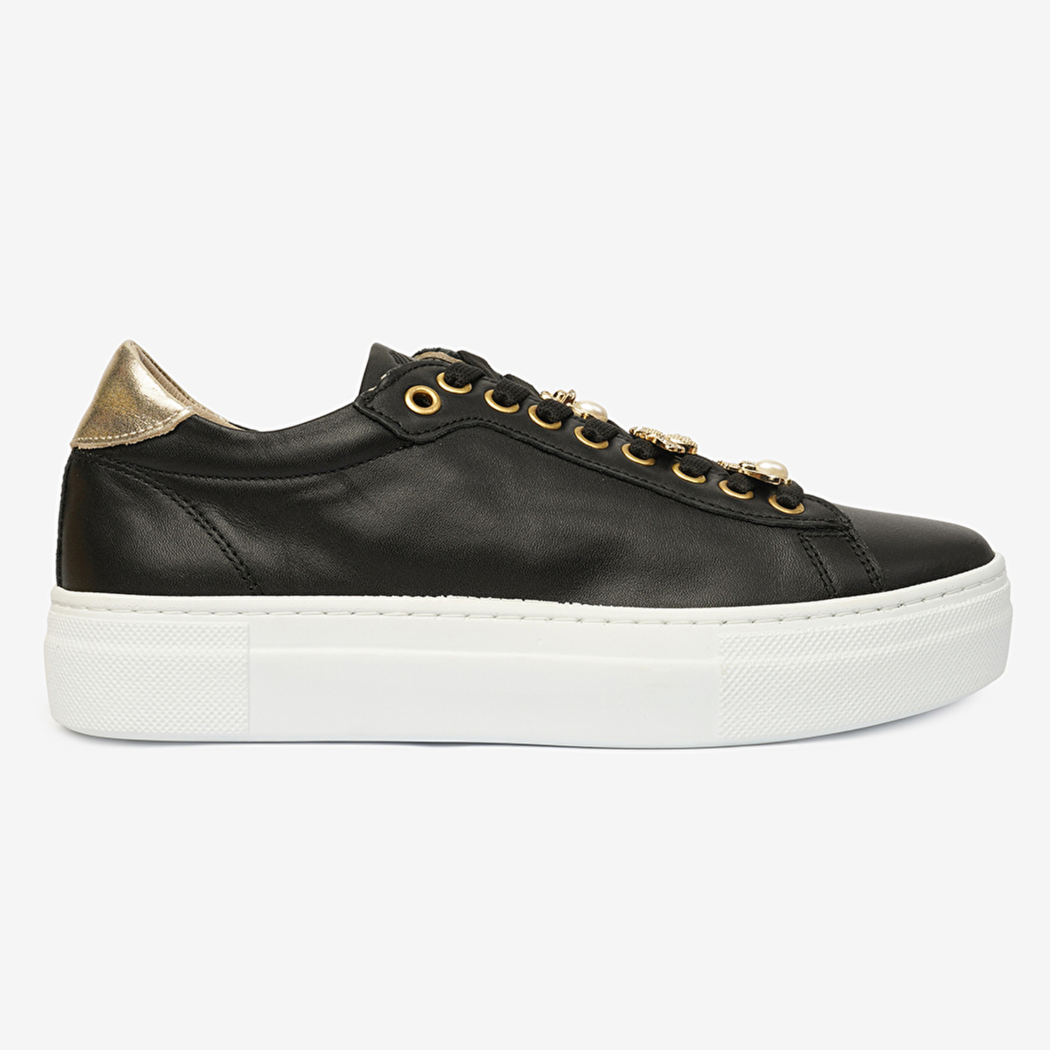 Kadın Siyah Hakiki Deri Sneaker Ayakkabı 4Y2SA50738-2