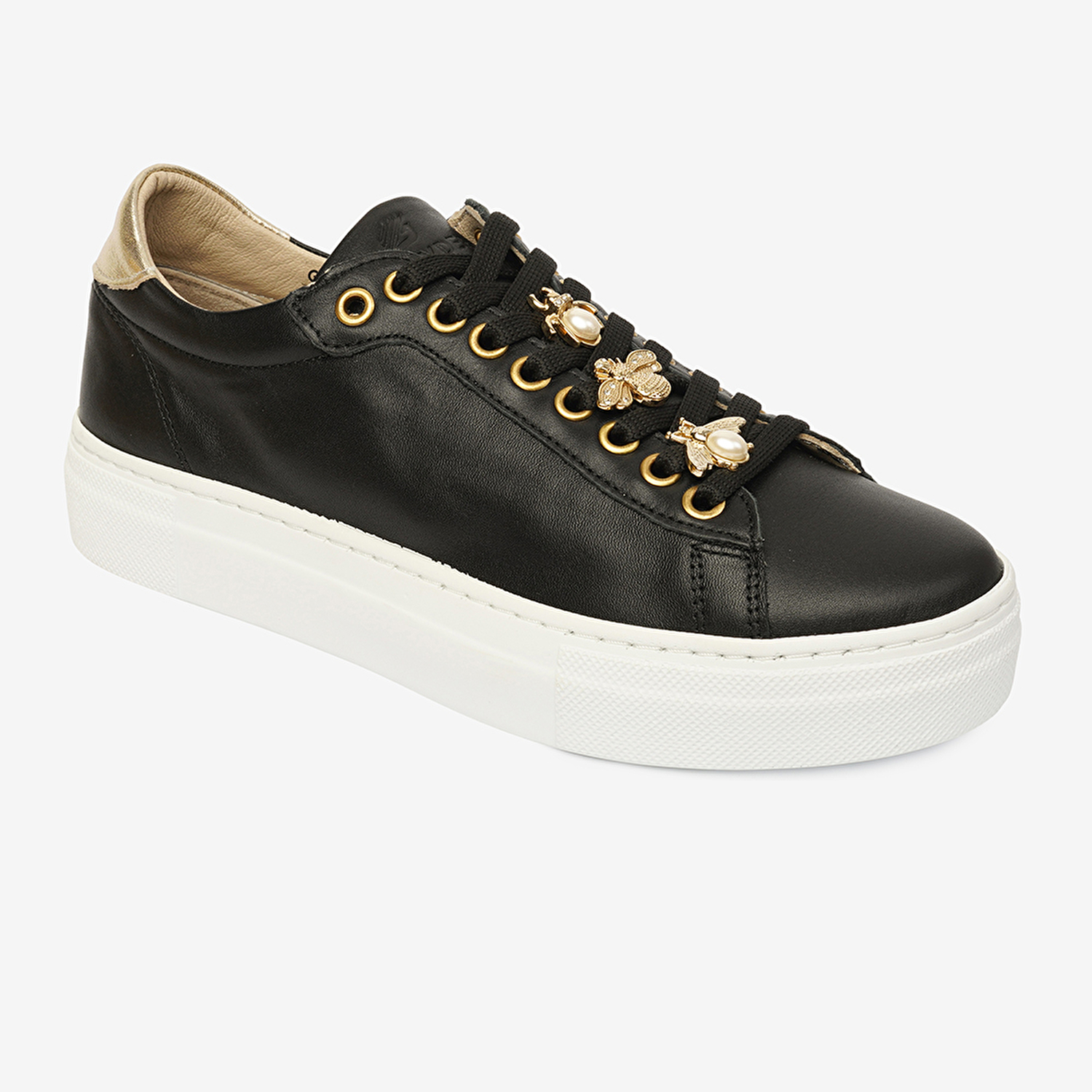 Kadın Siyah Hakiki Deri Sneaker Ayakkabı 4Y2SA50738-1