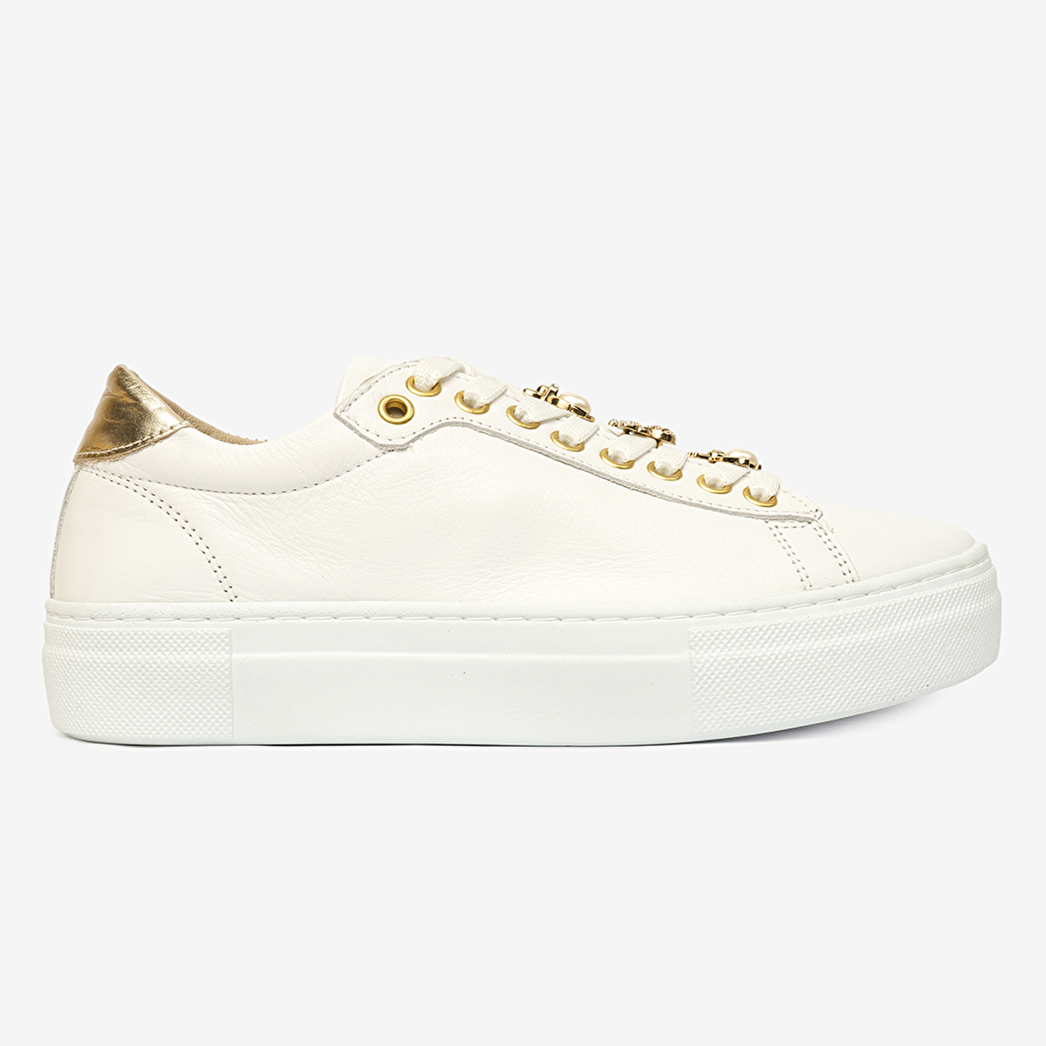 Kadın Beyaz Hakiki Deri Sneaker Ayakkabı 4Y2SA50738-2