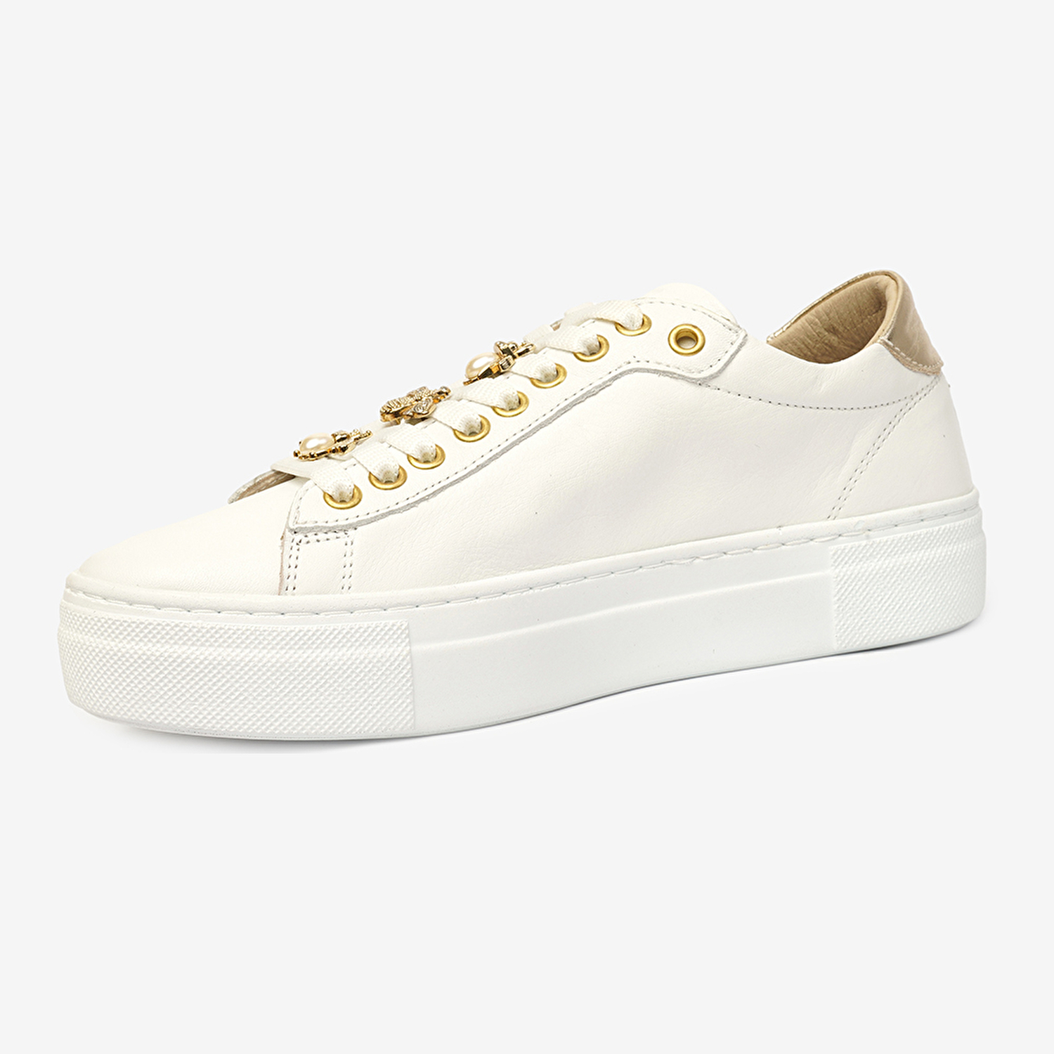 Kadın Beyaz Hakiki Deri Sneaker Ayakkabı 4Y2SA50738-3