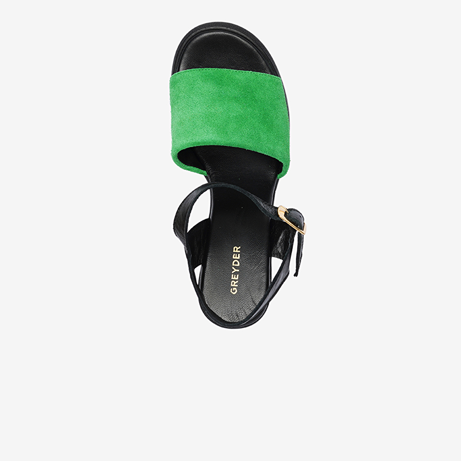 Kadın Siyah Yeşil Hakiki Deri Sandalet 4Y2TS59010-4