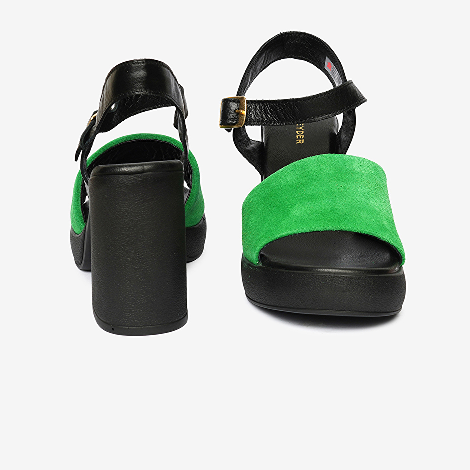 Kadın Siyah Yeşil Hakiki Deri Sandalet 4Y2TS59010-7