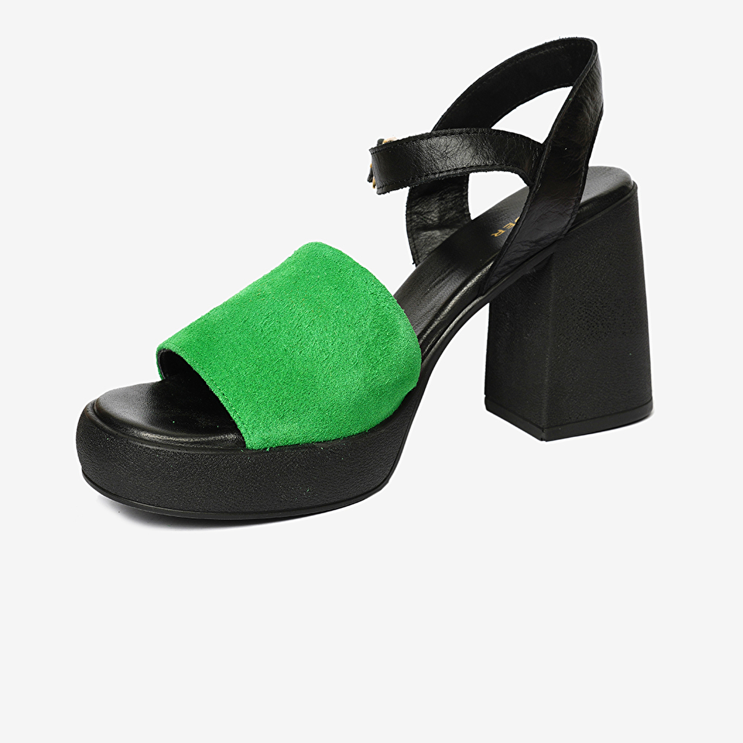 Kadın Siyah Yeşil Hakiki Deri Sandalet 4Y2TS59010-3