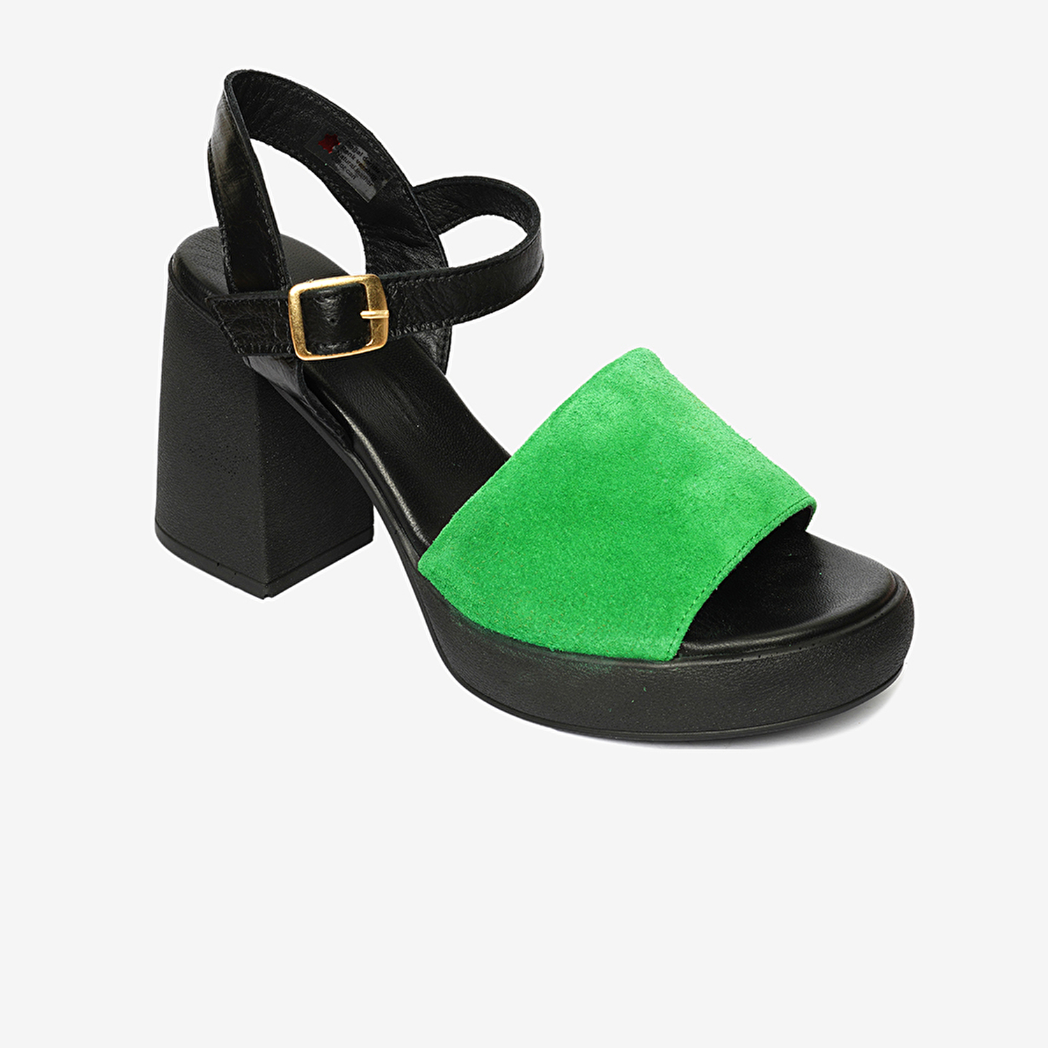 Kadın Siyah Yeşil Hakiki Deri Sandalet 4Y2TS59010-1