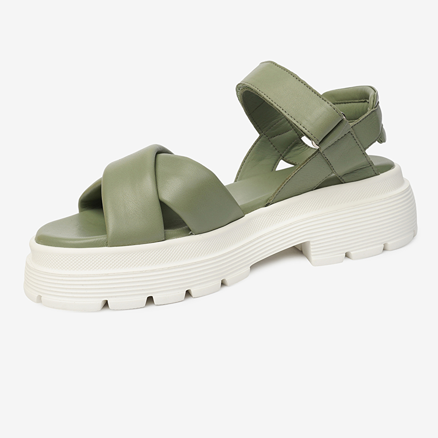 Kadın Su Yeşili Hakiki Deri Sandalet 4Y2TS59040-3