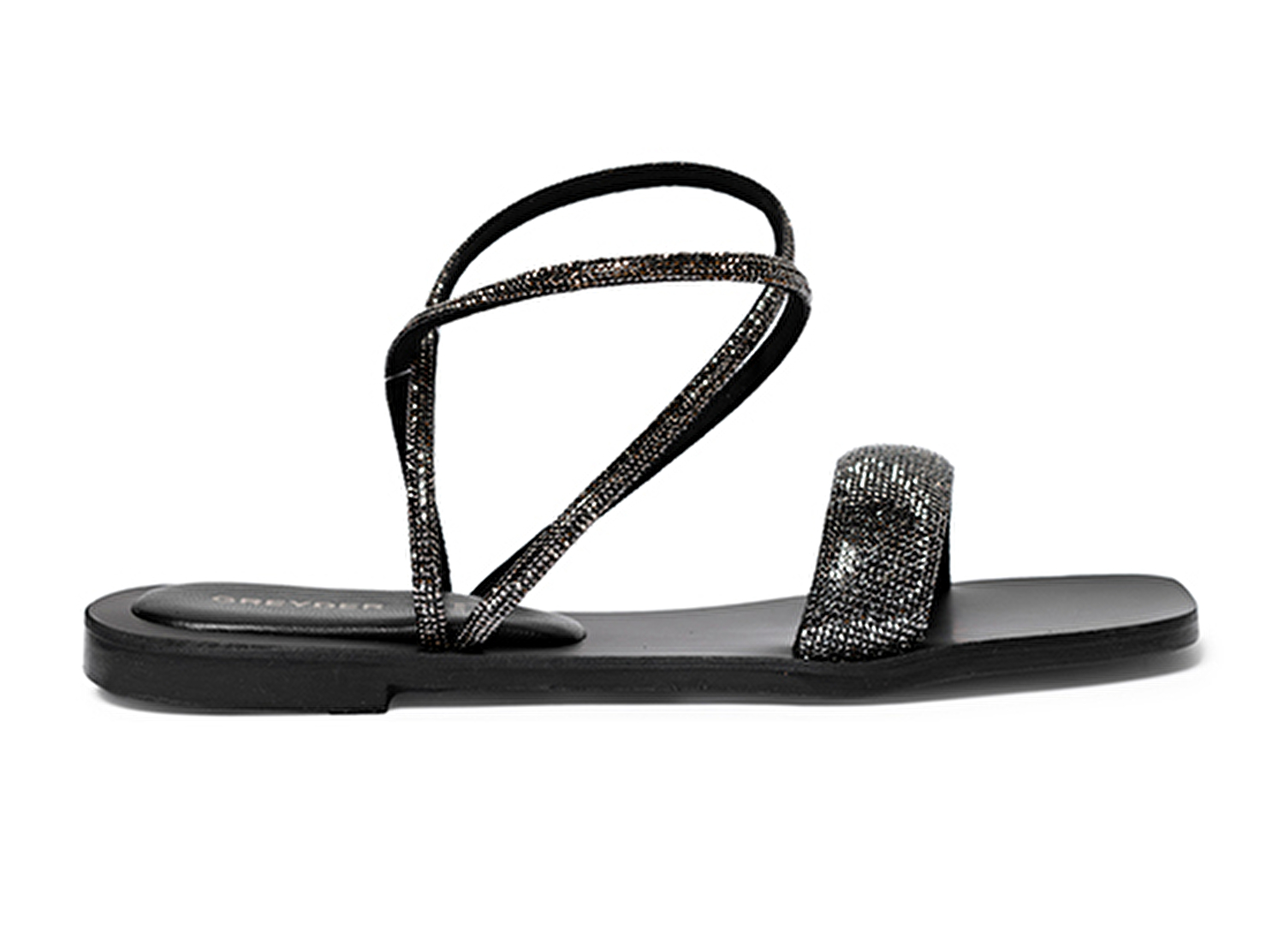 Kadın Siyah Hakiki Deri Taşlı Sandalet4Y2WS59095-1
