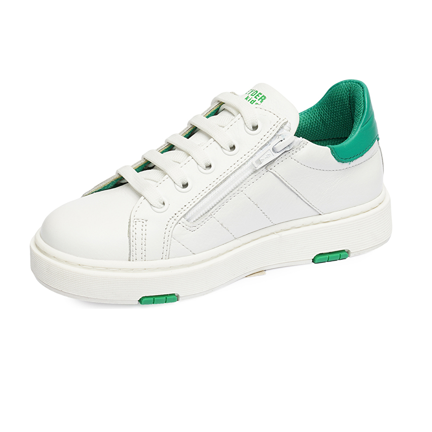Erkek Çocuk Beyaz Yeşil Hakiki Deri Sneaker Ayakkabı 4Y5NA59501-2