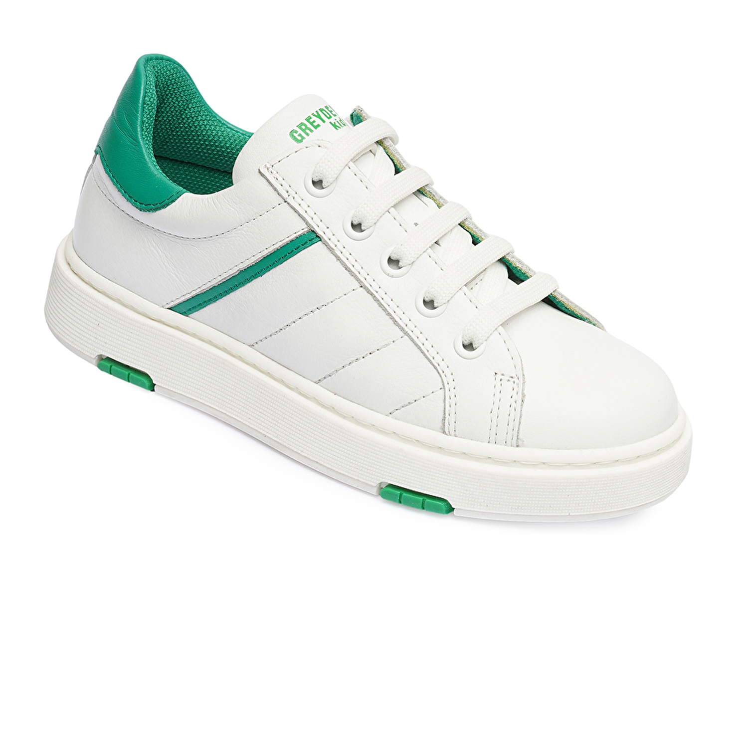 Erkek Çocuk Beyaz Yeşil Hakiki Deri Sneaker Ayakkabı 4Y5NA59501-1