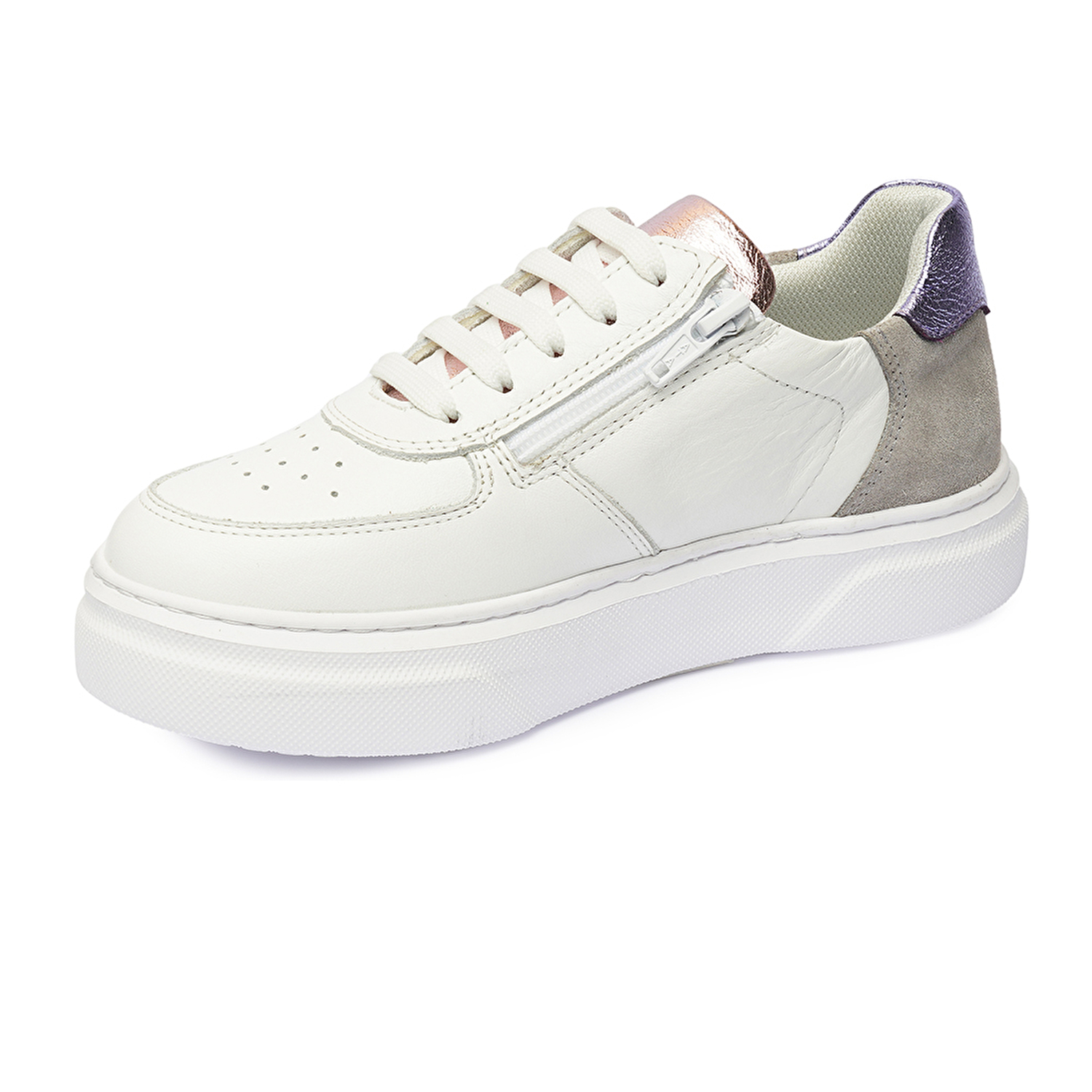 Kız Çocuk Beyaz Pembe Hakiki Deri Sneaker Ayakkabı 4Y5ZA59507-2