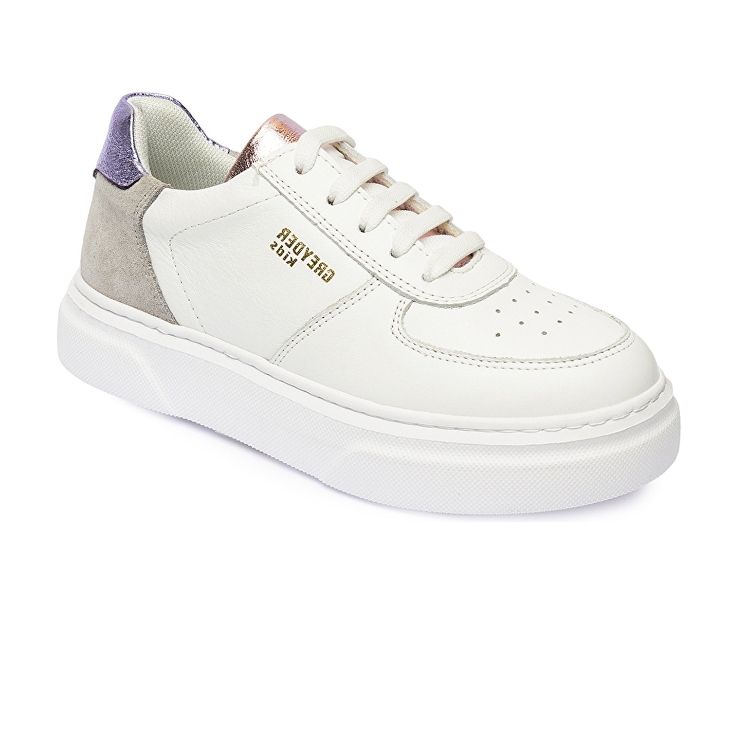 Kız Çocuk Beyaz Pembe Hakiki Deri Sneaker Ayakkabı 4Y5ZA59507-1