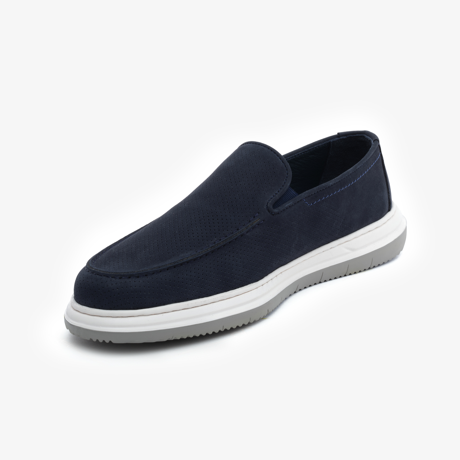 Erkek Lacivert Nubuk Hakiki Deri Loafer Ayakkabı 5Y1FA64696-3