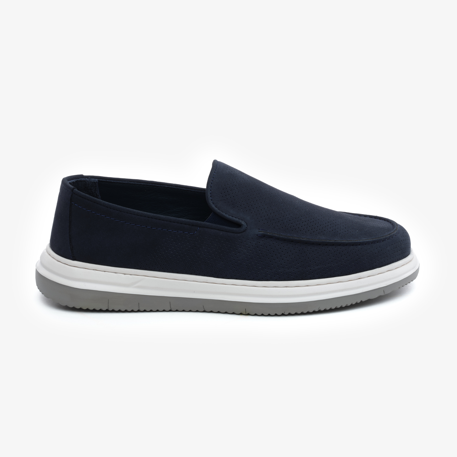 Erkek Lacivert Nubuk Hakiki Deri Loafer Ayakkabı 5Y1FA64696-1