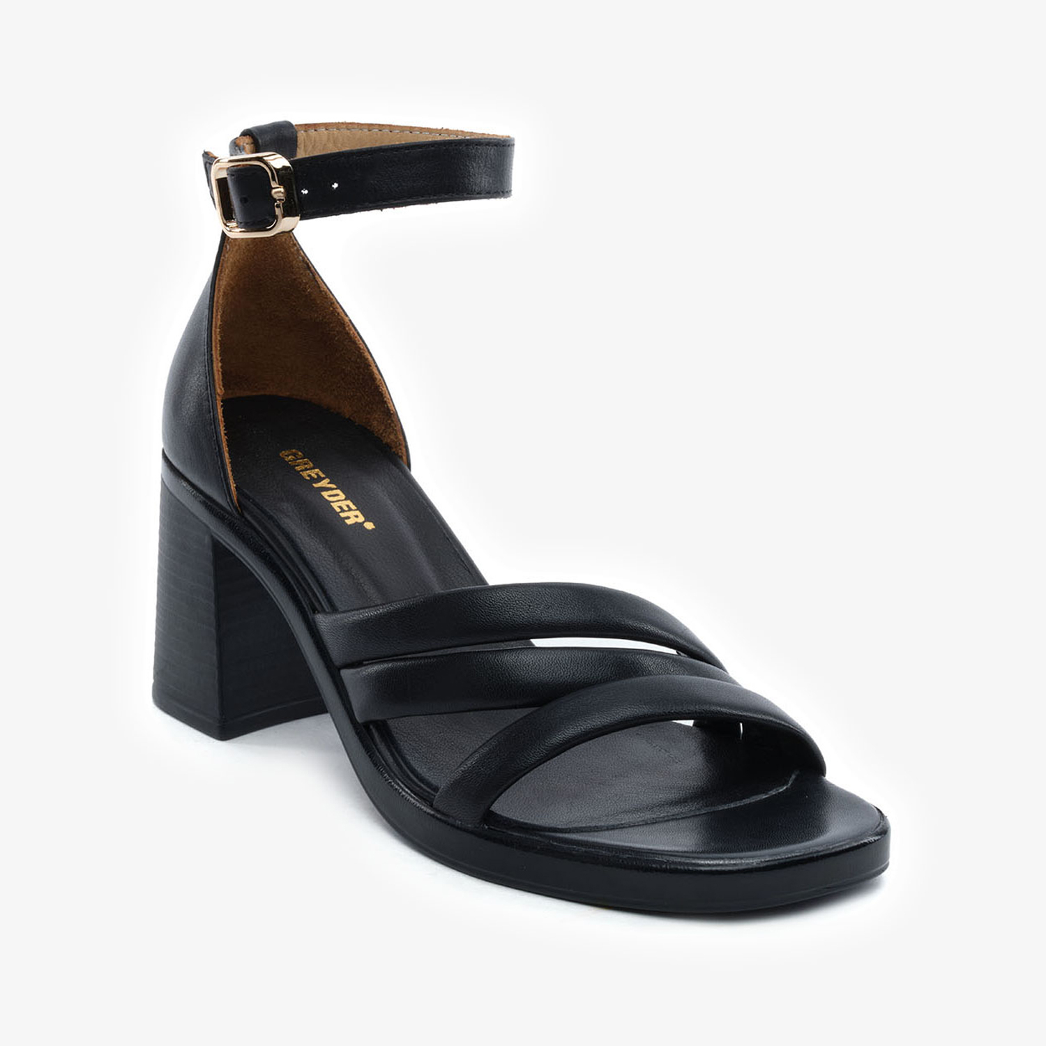 Kadın Siyah Hakiki Deri Topuklu Sandalet  5Y2WS59245-2