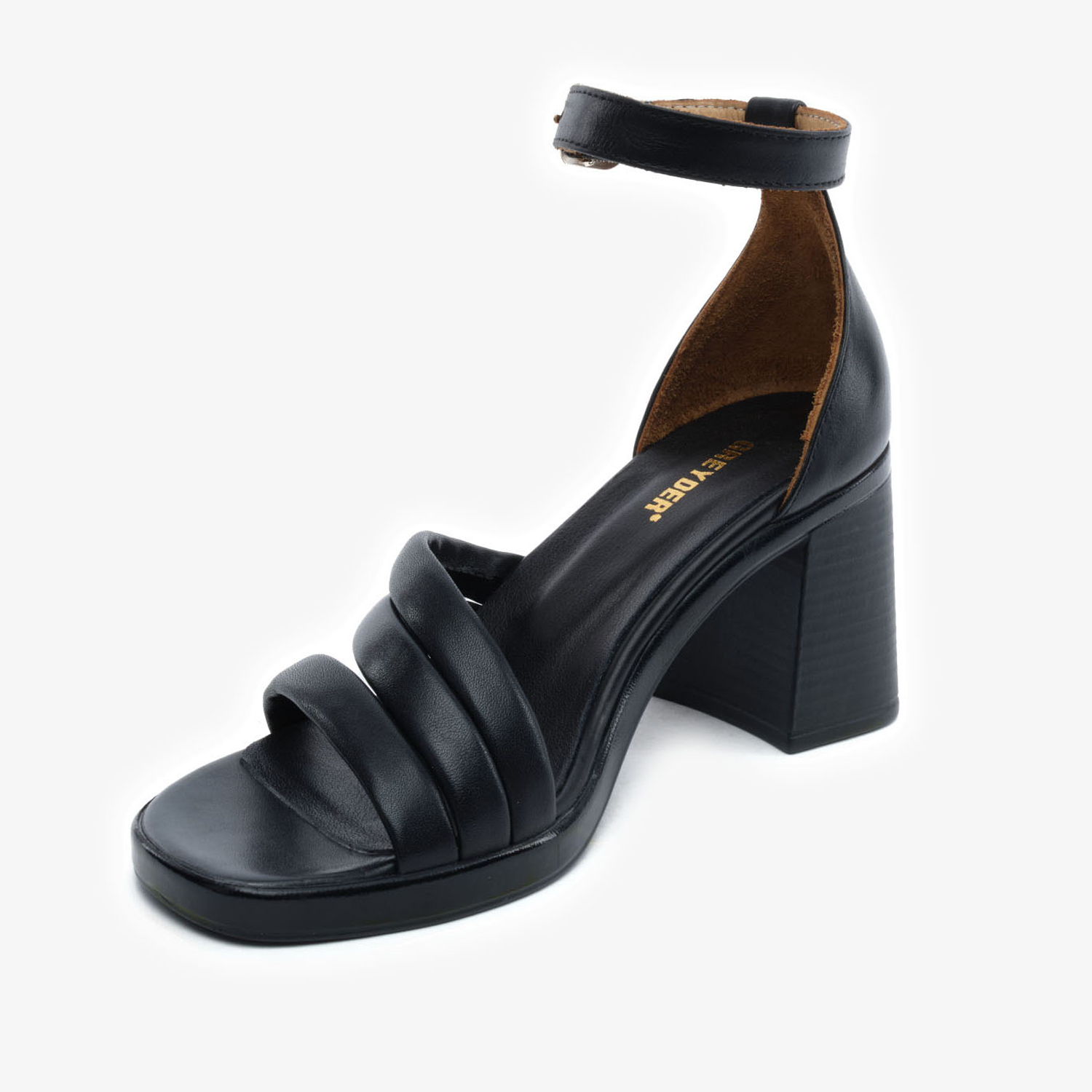 Kadın Siyah Hakiki Deri Topuklu Sandalet  5Y2WS59245-3