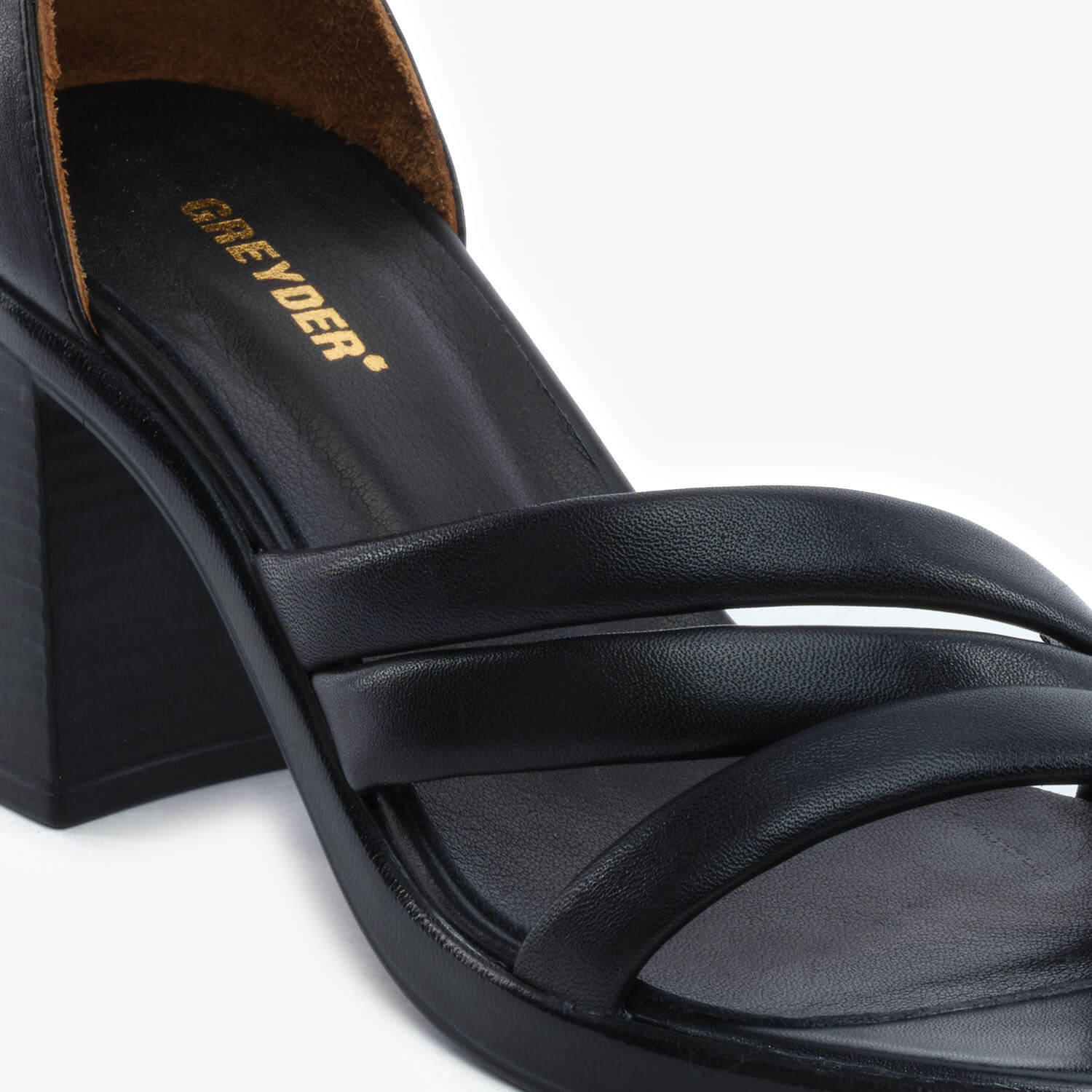 Kadın Siyah Hakiki Deri Topuklu Sandalet  5Y2WS59245-5