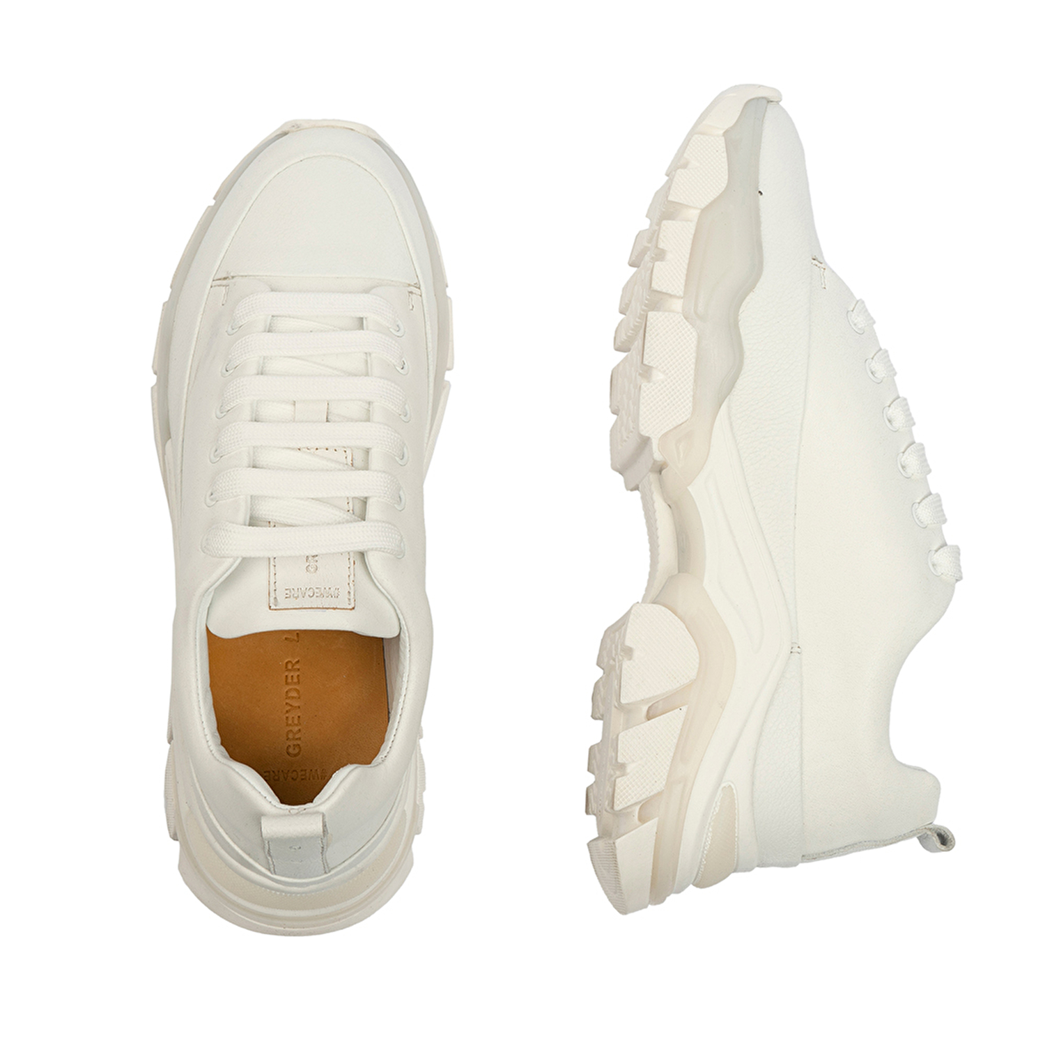 GreyderLAB Kadın Beyaz Hakiki Deri Spor Ayakkabı GL22102-4