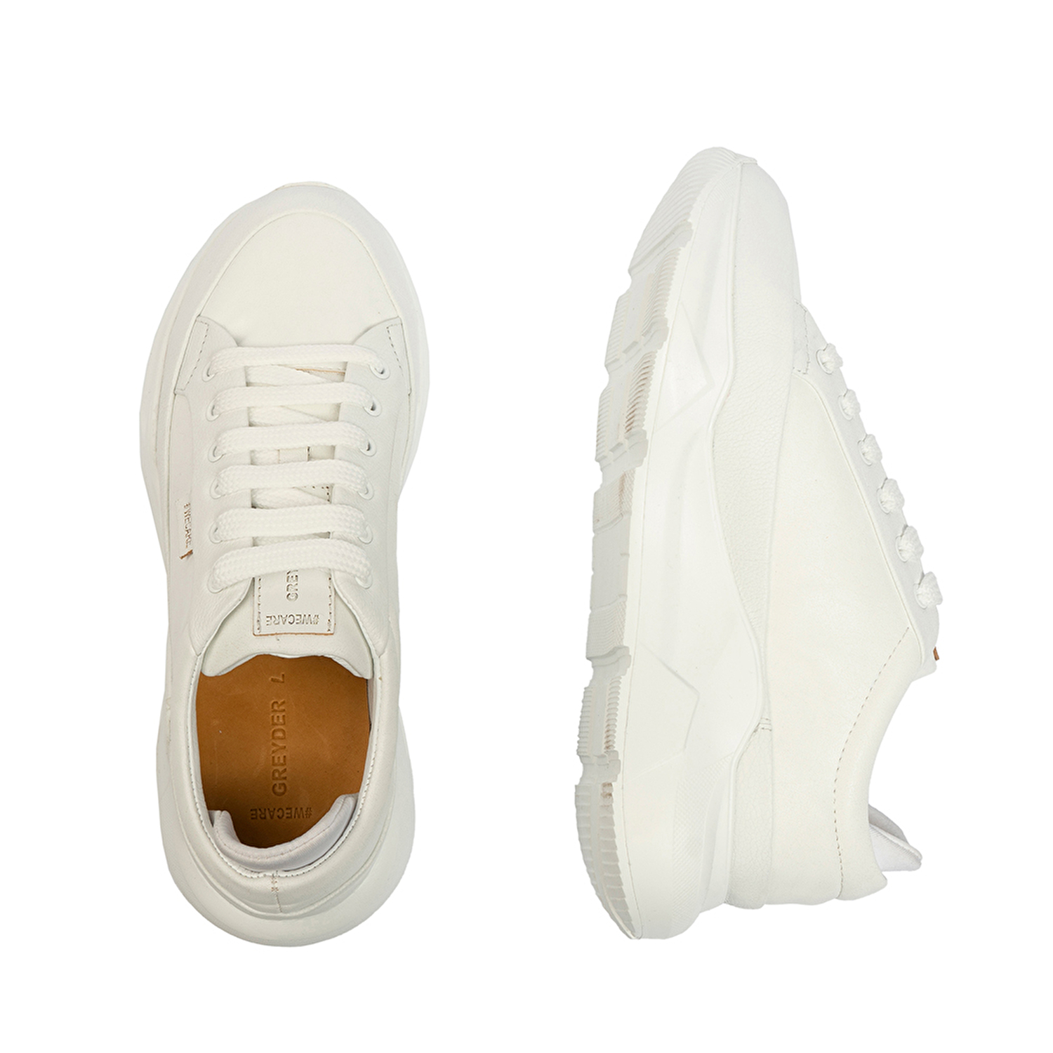 GreyderLAB Kadın Beyaz Hakiki Deri Spor Ayakkabı GL22132-5