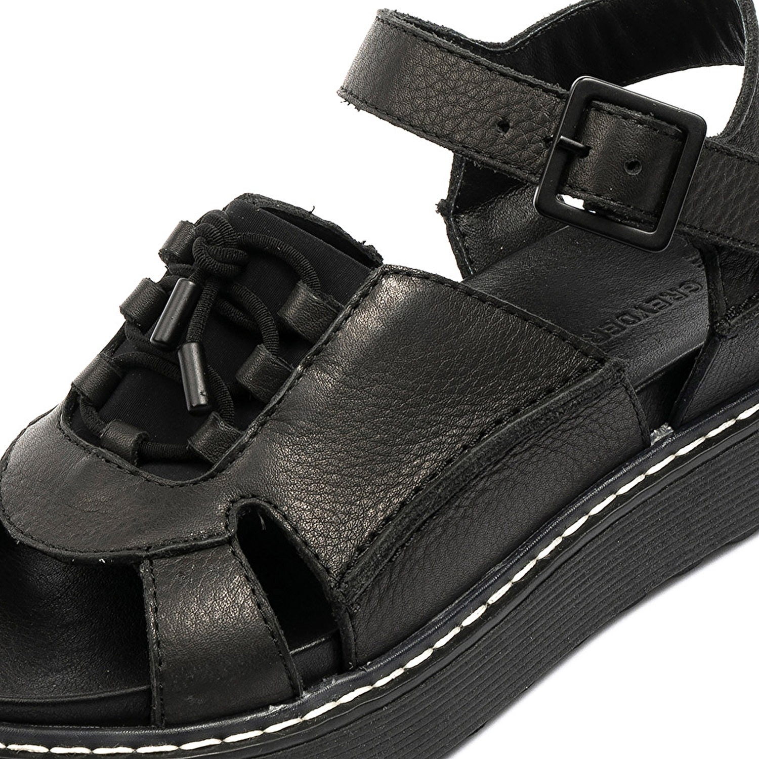 GreyderLAB Kadın Siyah Hakiki Deri Sandalet GL22194-4