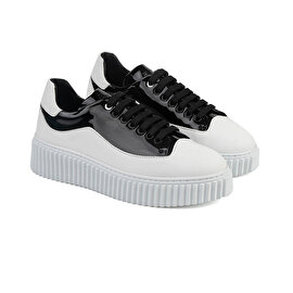 Kadın Siyah Beyaz Sneaker Ayakkabı 1K2SA30923-2