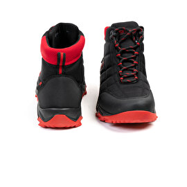 Erkek Siyah Kırmızı Hakiki Deri Su Geçirmez Ayakkabı 2K1GB00170