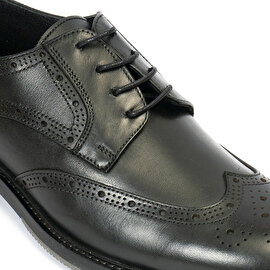 Erkek Siyah Hakiki Deri Klasik Ayakkabı 2K1KA75012