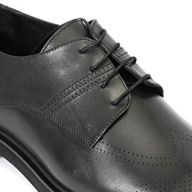 Erkek Siyah Hakiki Deri Klasik Ayakkabı 2K1KA75017-4