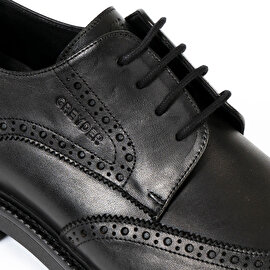Erkek Siyah Hakiki Deri Oxford Ayakkabı 2K1RA15681