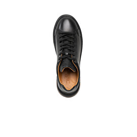Erkek Siyah Hakiki Deri Sneaker Ayakkabı 2K1SA14812