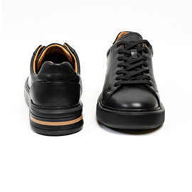 Erkek Siyah Hakiki Deri Sneaker Ayakkabı 2K1SA14812