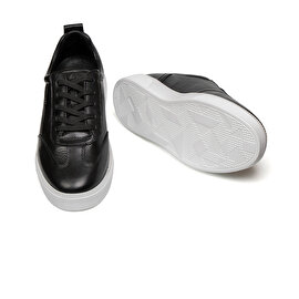 Erkek Siyah Hakiki Deri Sneaker Ayakkabı 2K1SA15650