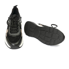 Erkek Siyah Hakiki Deri Spor Ayakkabı 2K1SA75091