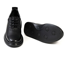 Erkek Siyah Hakiki Deri Casual Ayakkabı 2K1UA15671