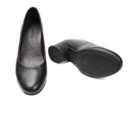 Kadın Siyah Hakiki Deri Topuklu Ayakkabı 2K2KA32043
